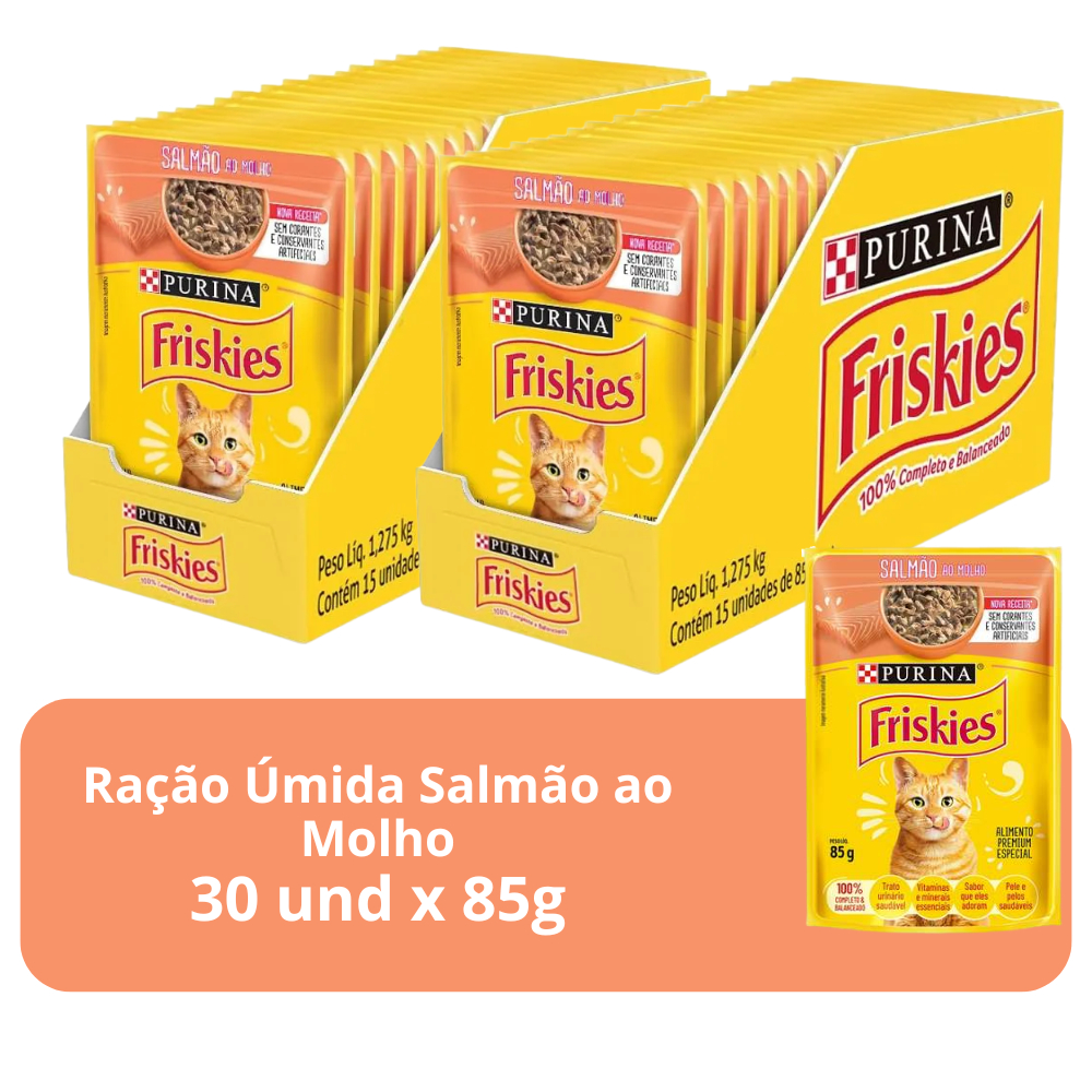 Ração Úmida Para Gatos Adultos Sabor Salmão Ao