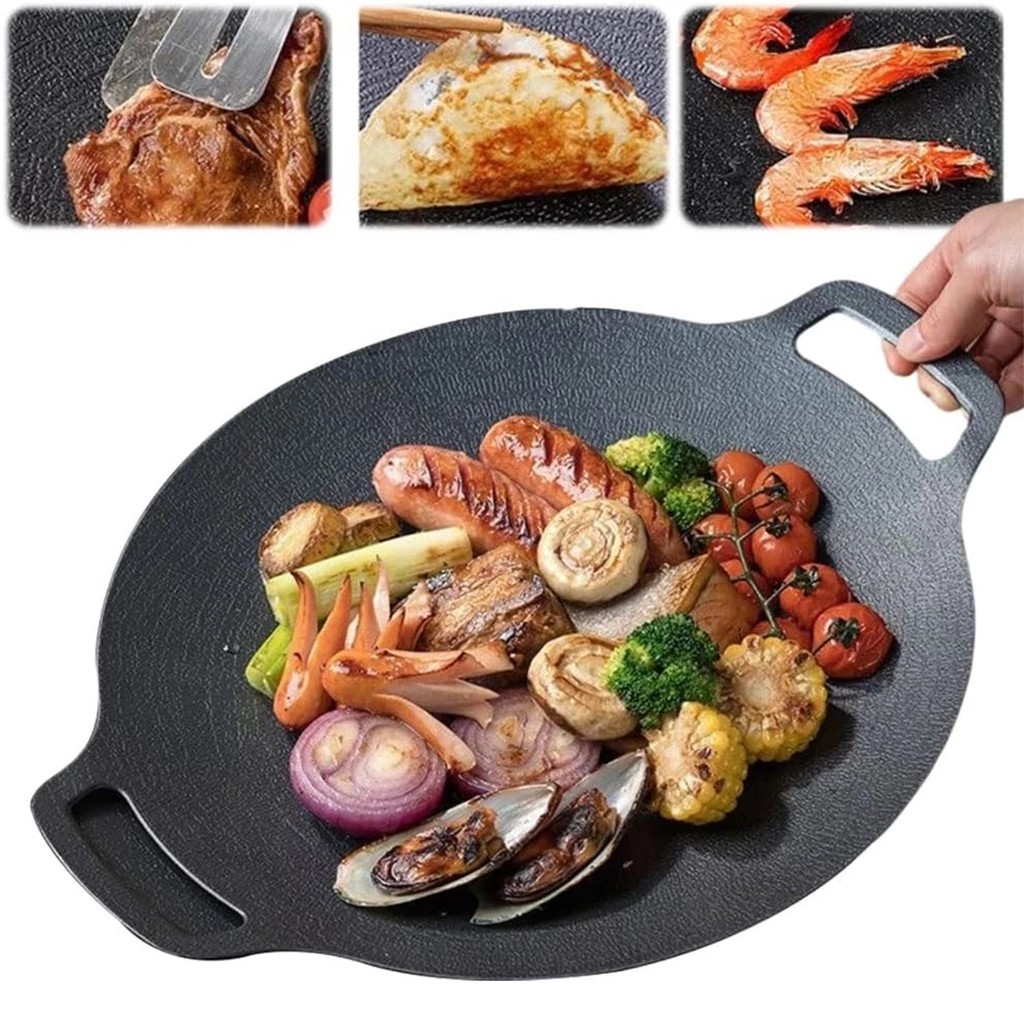 Churrasqueira Panela Redonda Antiaderente De Ferro