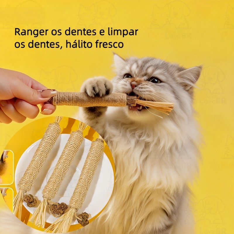 Brinquedo de Madeira Natural pra Gatos – Mas