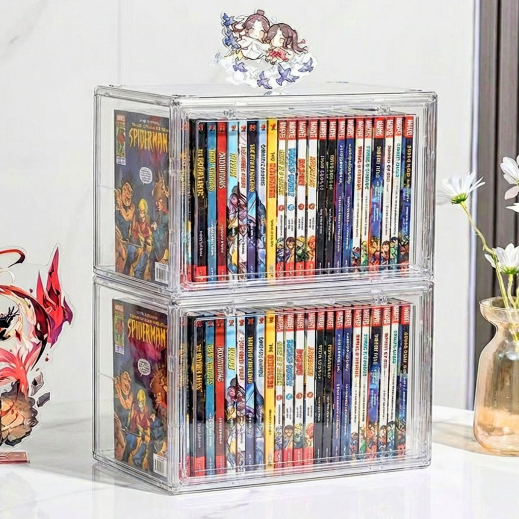 caixa acrilica organizadora de Livros Grande Trans