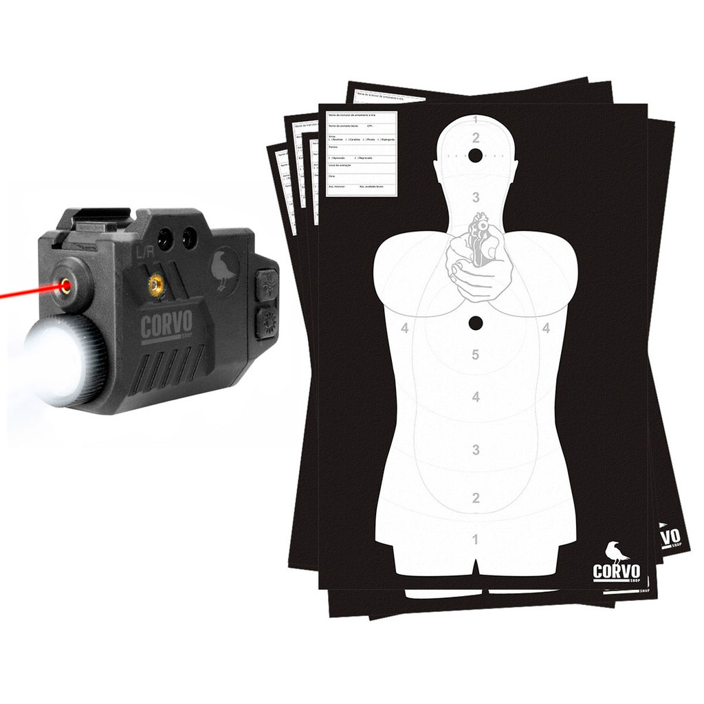 Laser Tático com Lanterna 650 Lumens P/ Pistolas 