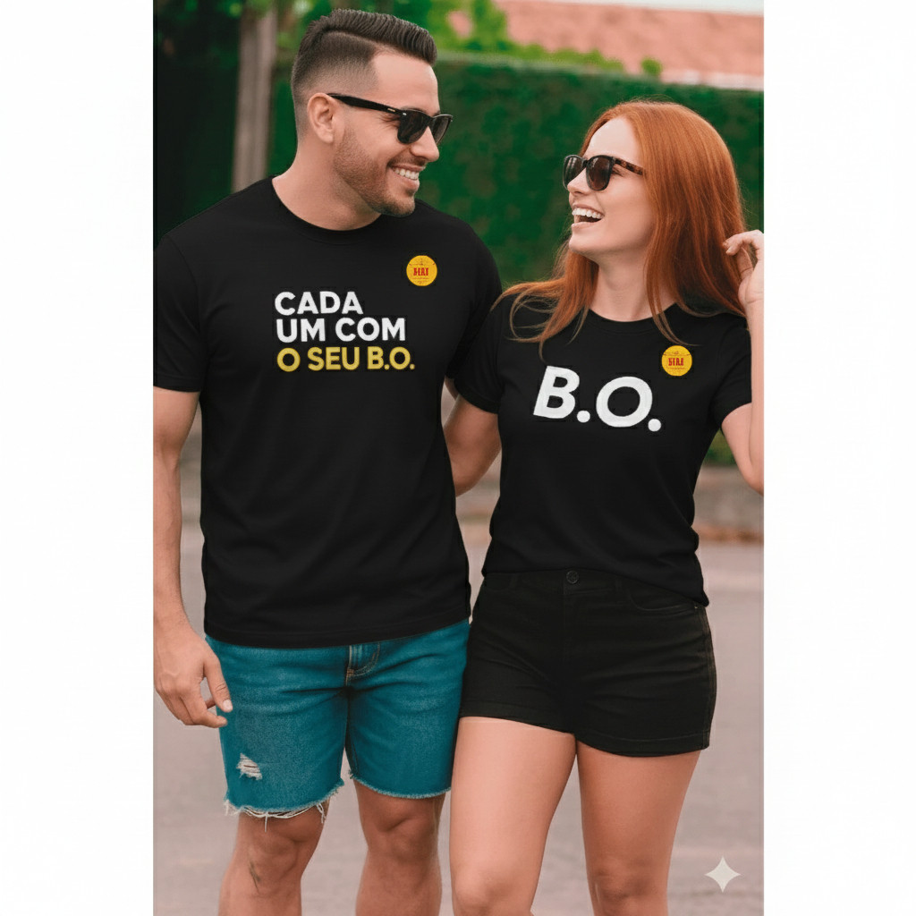 Conjunto Kit Casal Namorados 2 camisetas Estampada