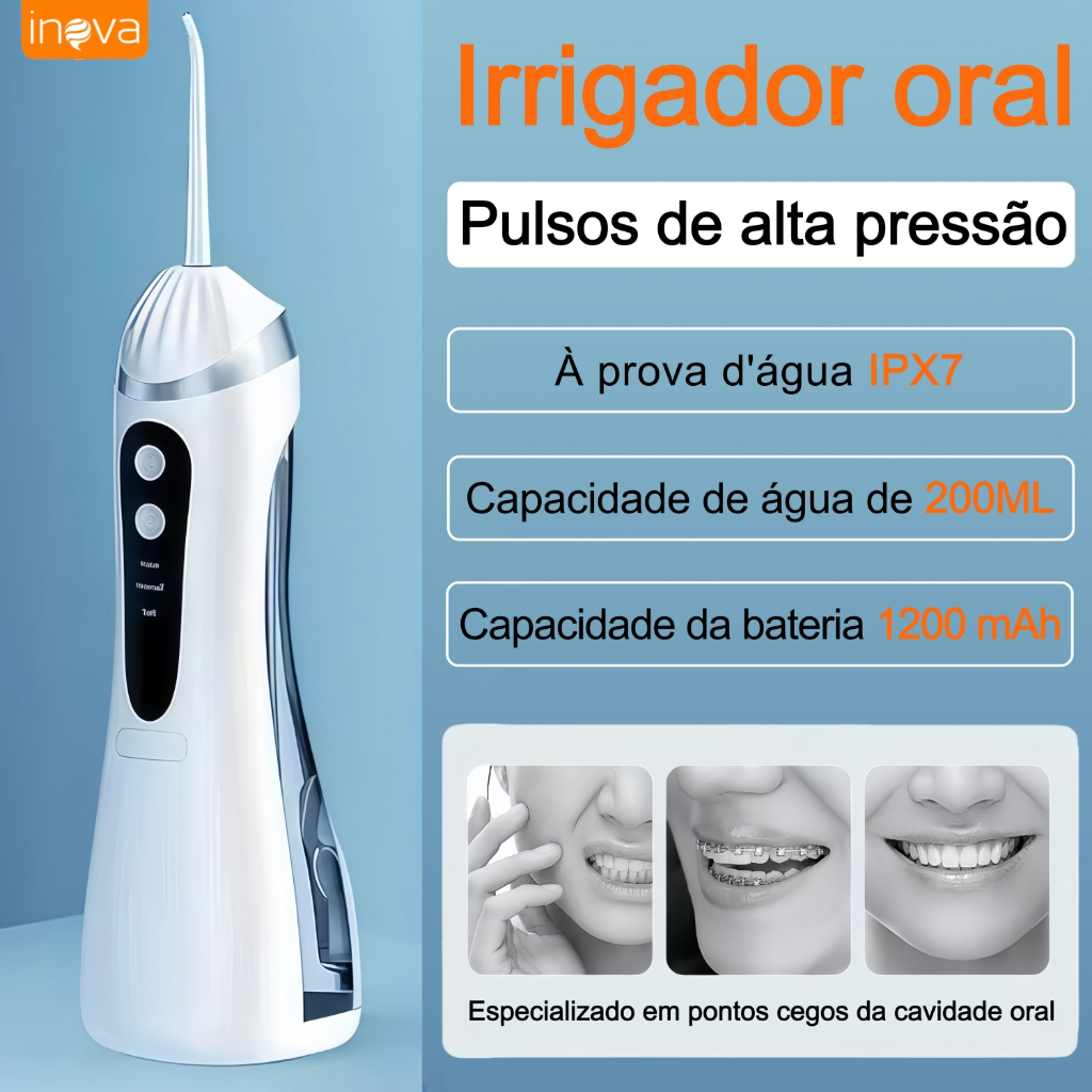 inova Irrigador Oral PortátilPulso Elétrico de A