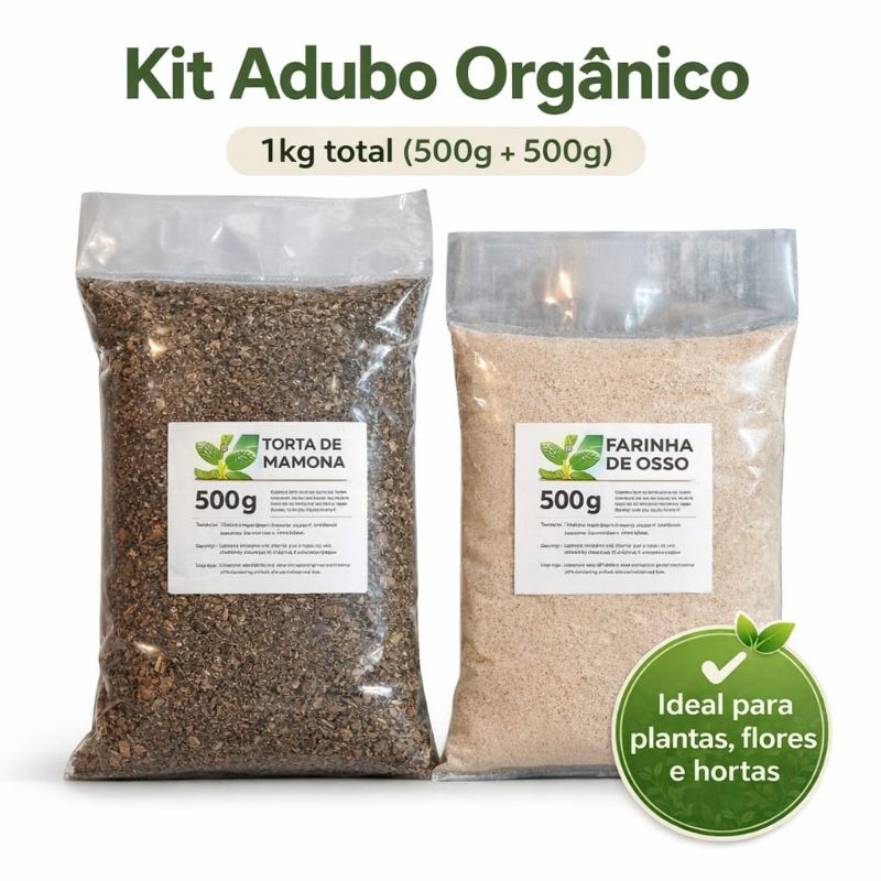 Torta de Mamona + Farinha de Osso kit orgânico 1k