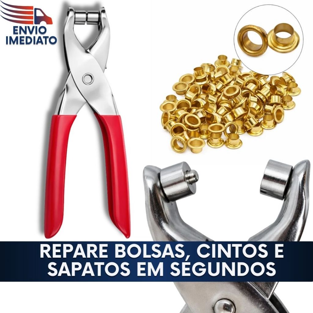 Alicate de Ilhós Profissional com Ilhosses Para P