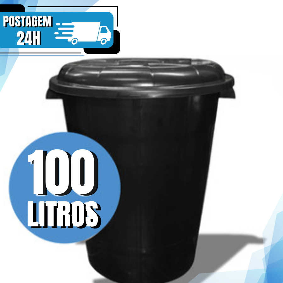 Cesto de Lixo Lixeira 100 Litros Grande Com Tampa 