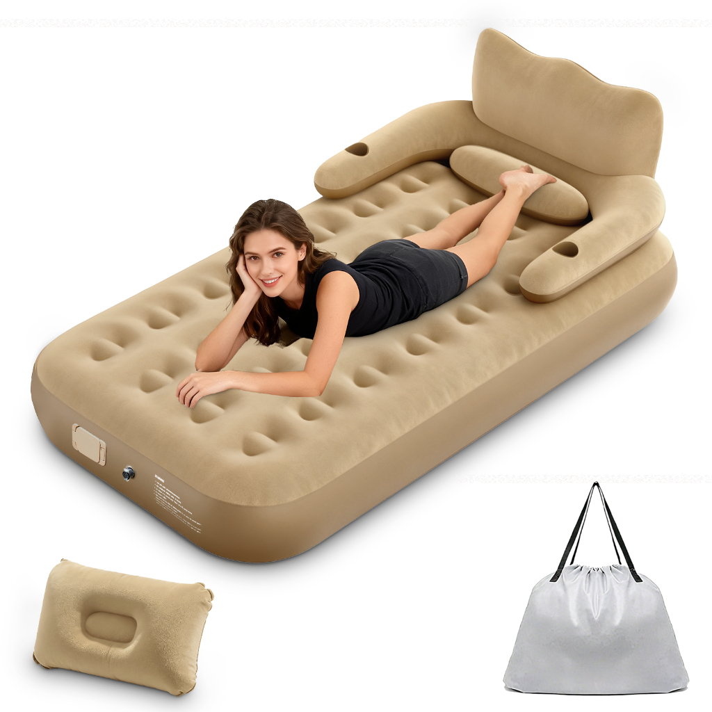 Colchão Inflável Solteiro com Encosto e Bomba El