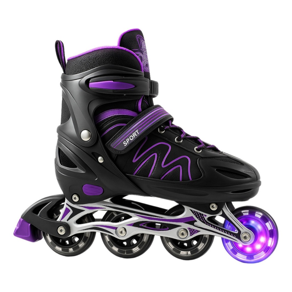 Patins Roller Inline Infantil Ajustável  Com Luz 