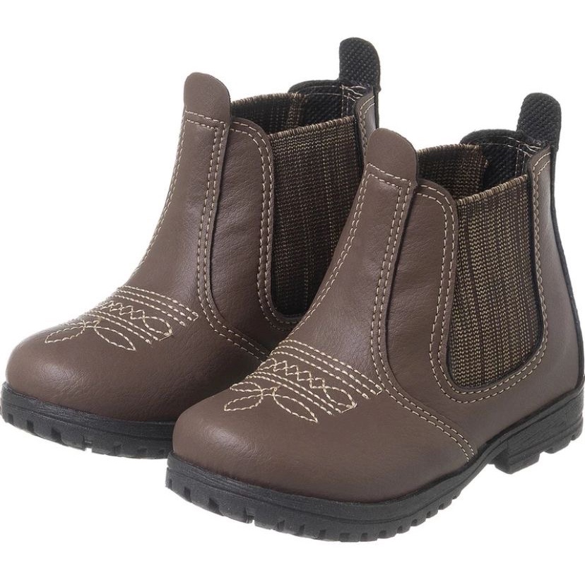 Bota Jeca Infantil Country Roça Rodeio Marrom Pre