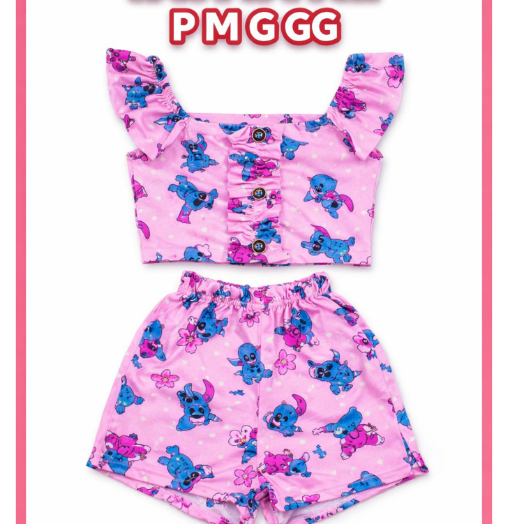 Conjunto Infantil feminino Estampa Capivara Menina