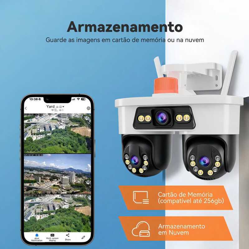 Dupla 355° Com 1 Câmera Fixa, Wifi 2.4g, Visão 