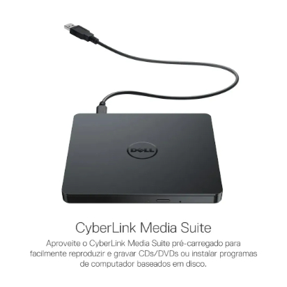 Gravador Externo De Dvd Slim Dell Dw316 Preto 1.5v