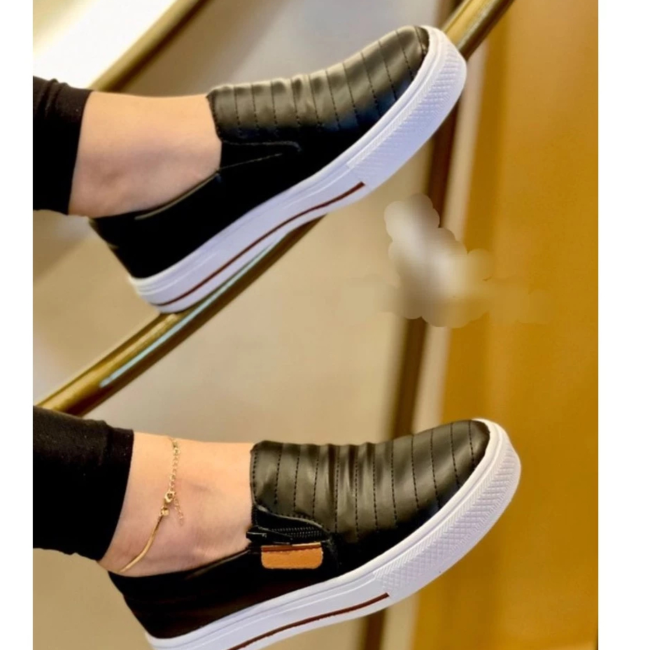 Tênis Feminino Slip On Casual Leve Macio Confort�