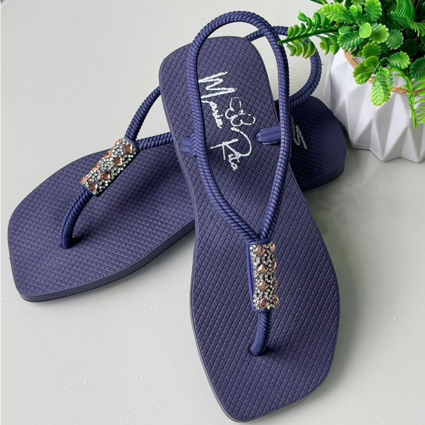 SANDÁLIA FEMININA ADULTA DE DEDO COM STRASS CALÇ