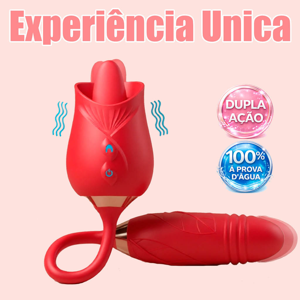 Vibrador Rosa Sugador com Vibrador vai e vem, Clit
