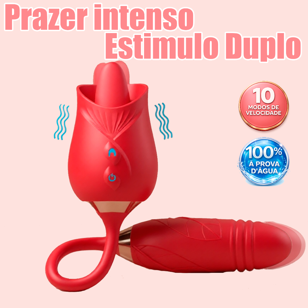 Vibrador Rosa Sugador de Clitóris e Vai e vem 2 e