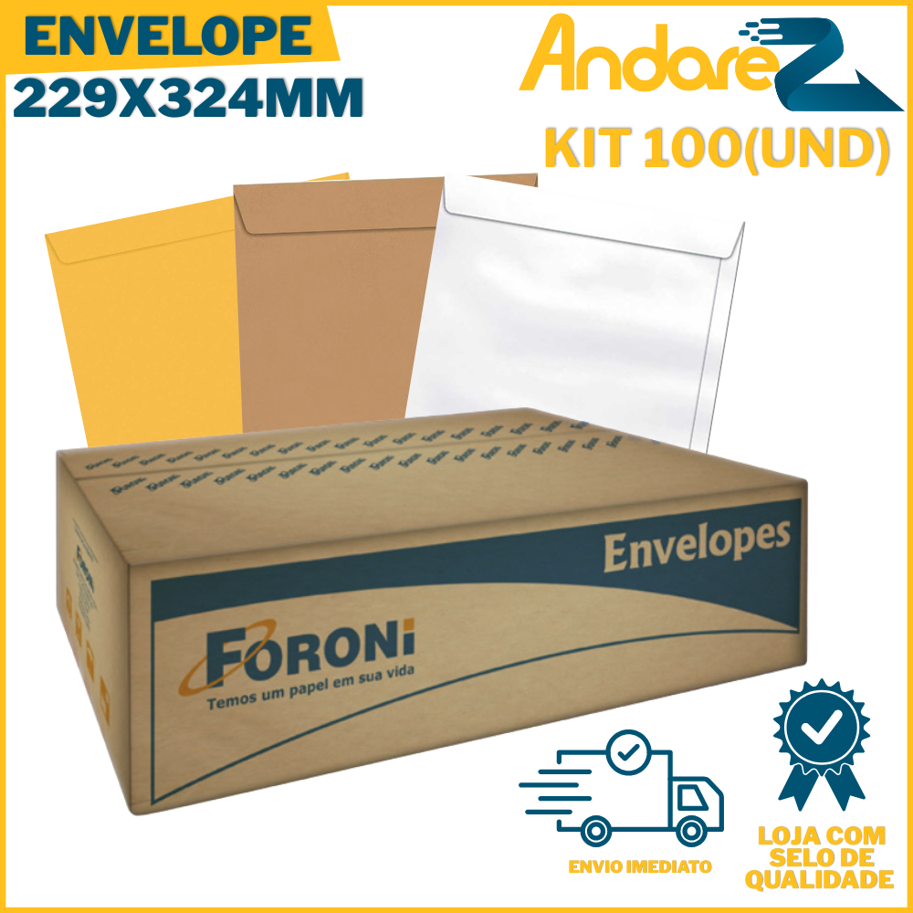 100 Envelope A4 Kraft 22×32 80g Foroni 229