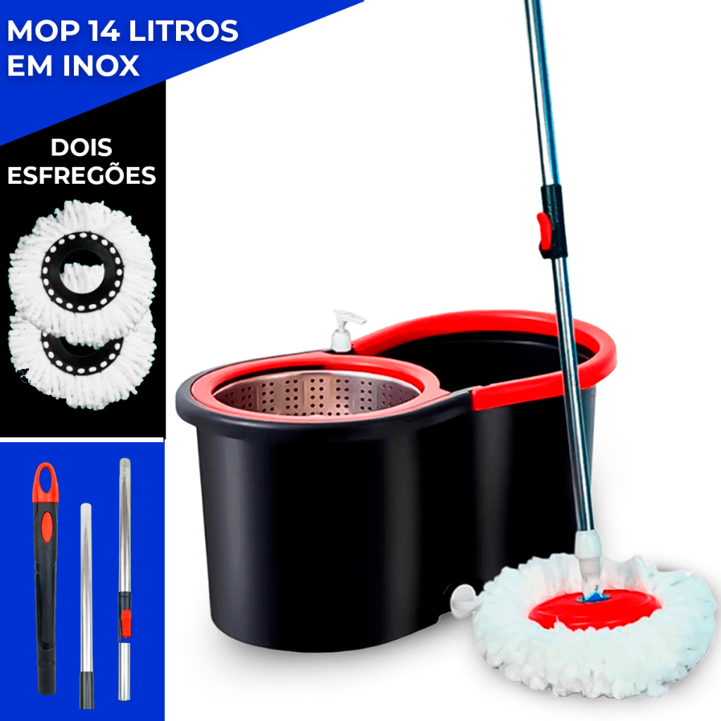 Mop C/ cabo de 140 cm + 2 Refis – Rodinhas e