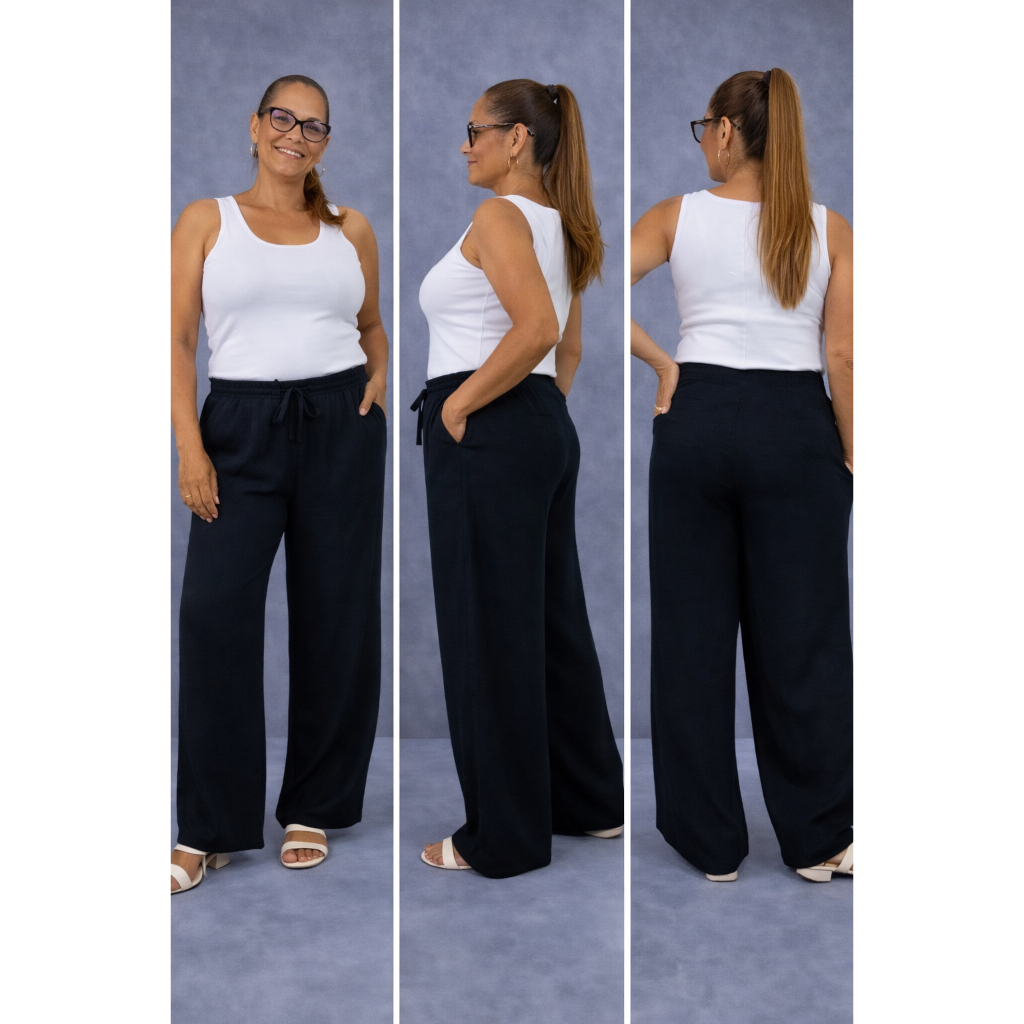 Calça Pantalona Tecido Viscolinho Tecido Leve do 