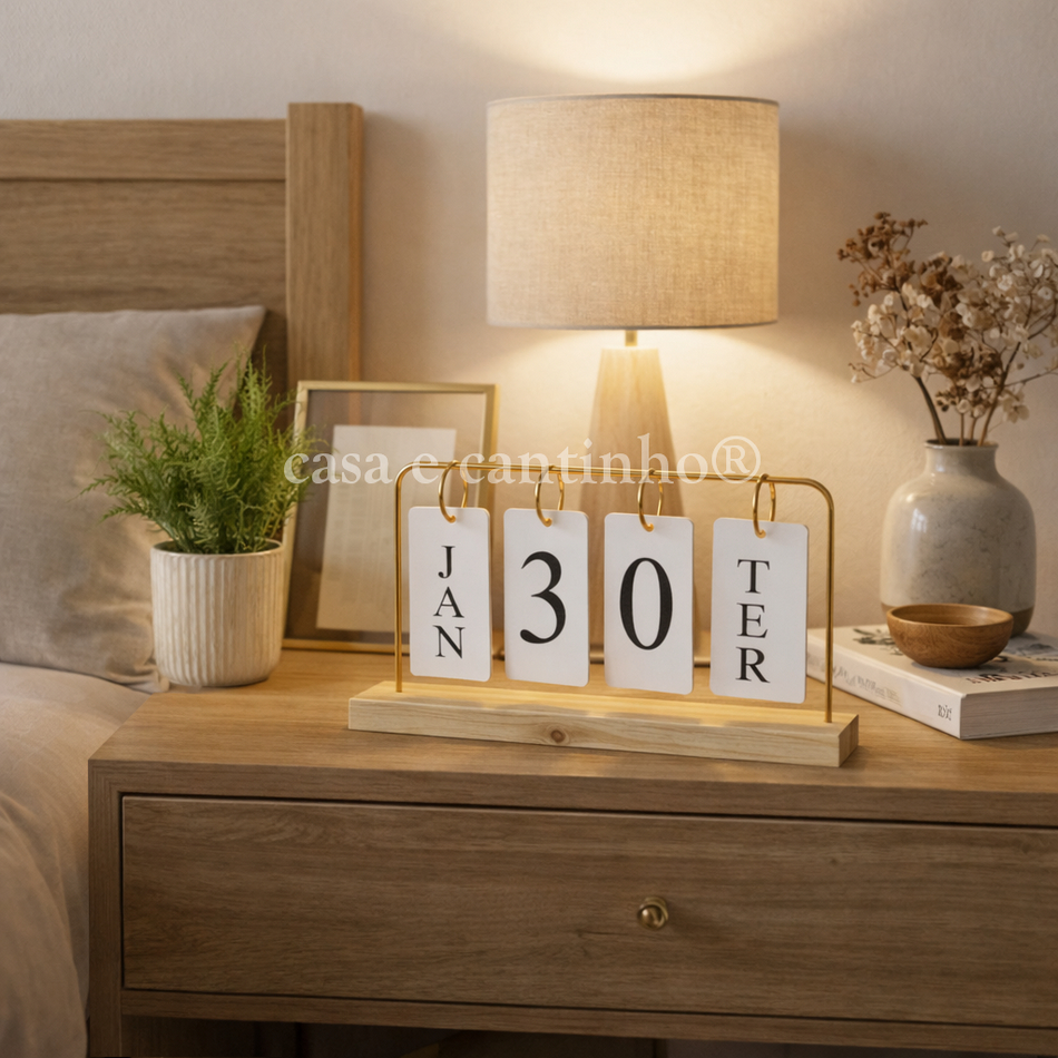 Calendário de Mesa Decorativo com Plaquinhas Fren