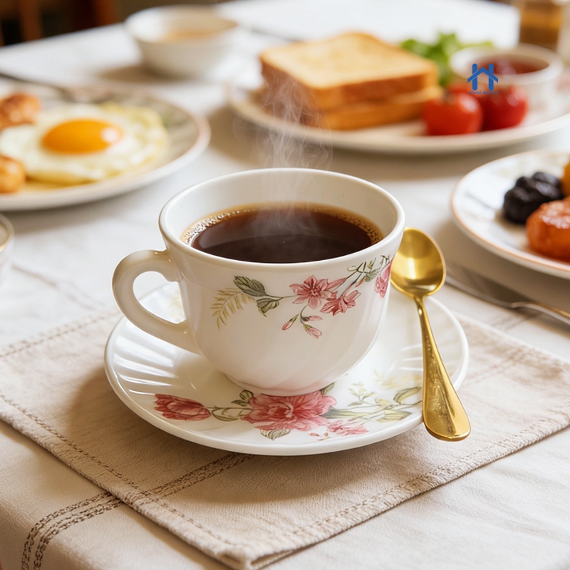 Conjunto de Xícara e Pires de Porcelana 12 Peças