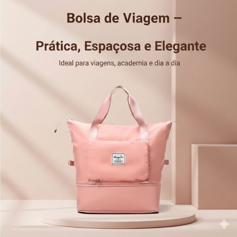 Bolsa Feminina de Viagem Rosa Impermeável | Acade