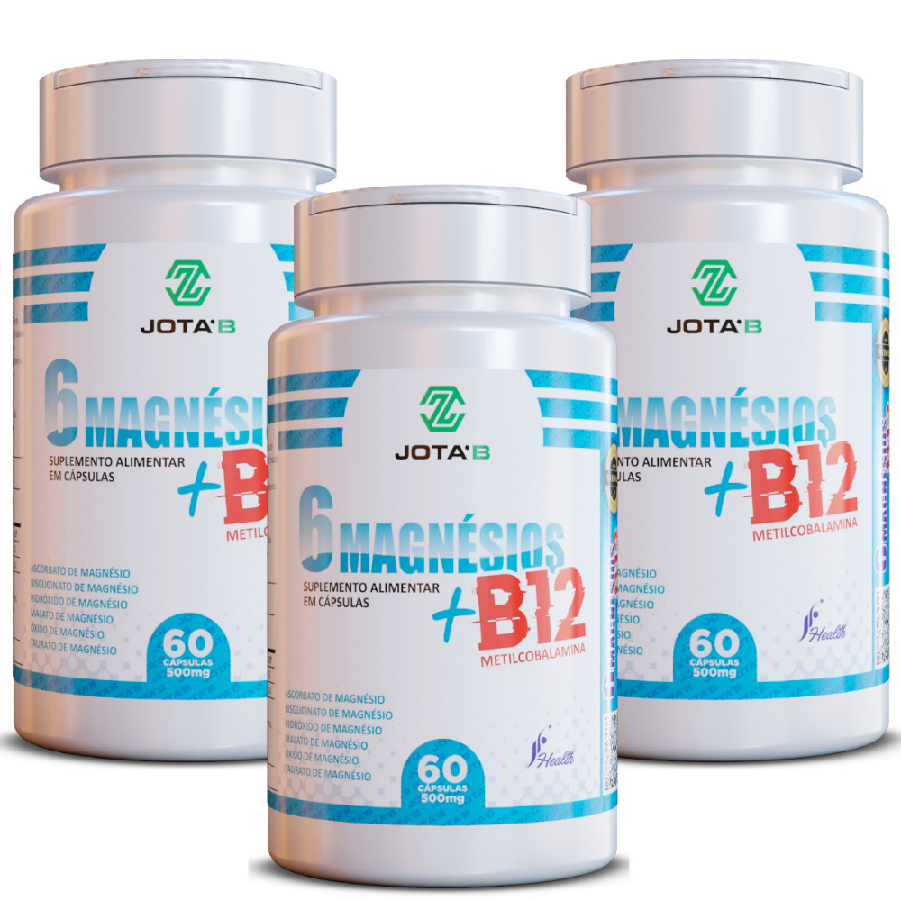 6 Magnésios + Vitamina B12 Metilcobalamina 500mg