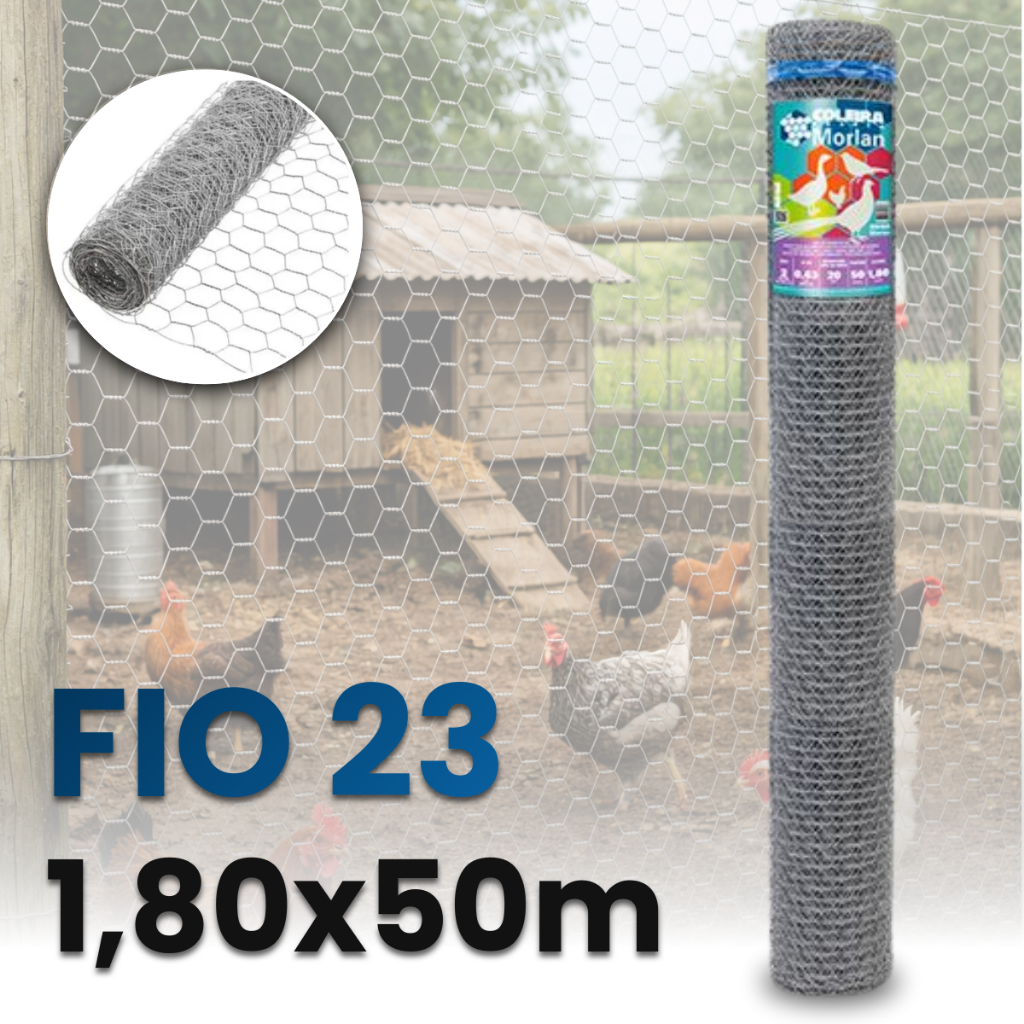 Tela Galinheiro Hexagonal 1,80x50m Fio 23 Morlan Z