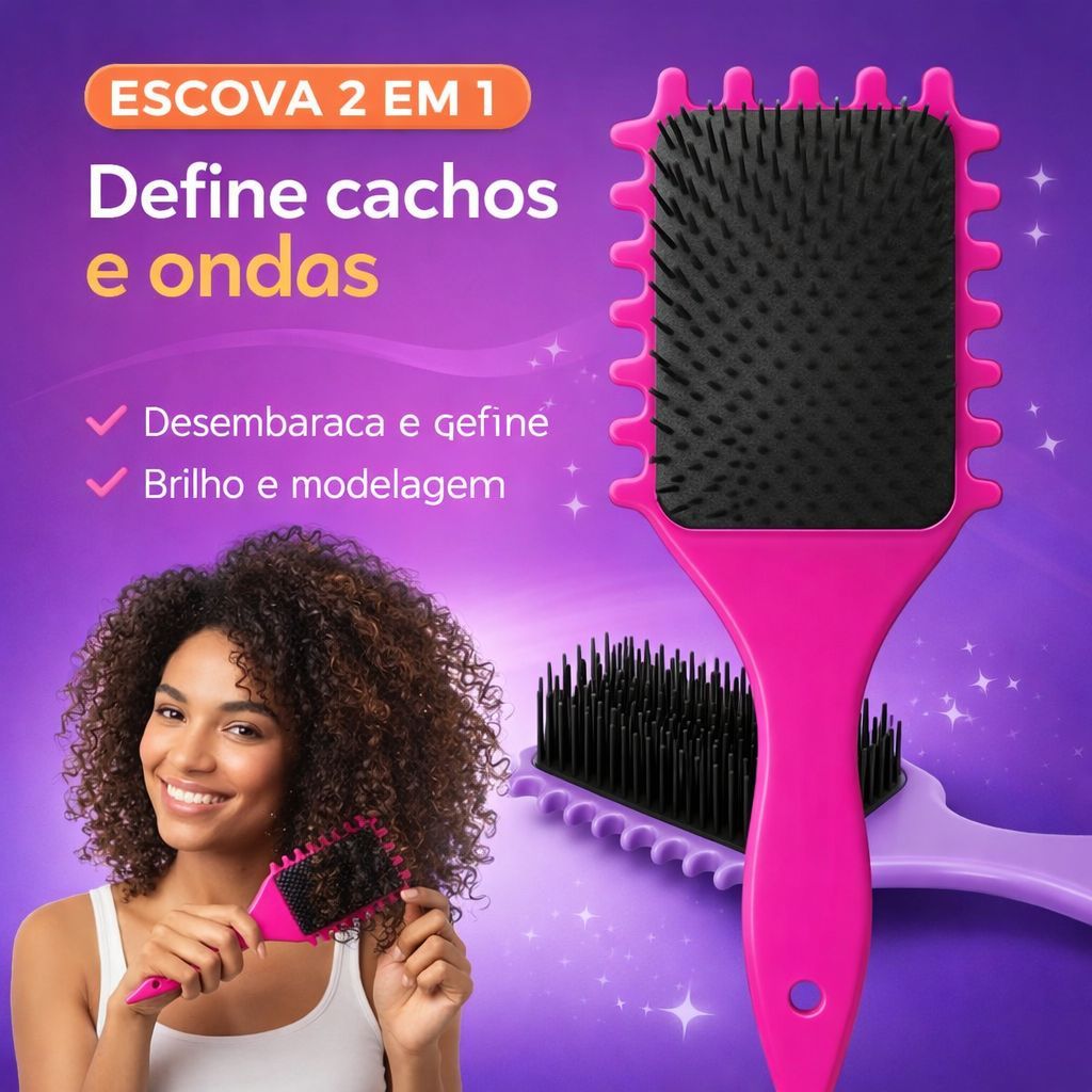 Escova 2em1 De Estilo Bounce Curl Define Cachos e 