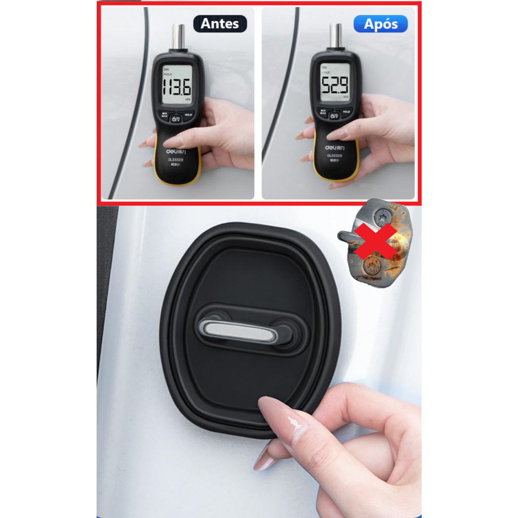 Kit 4 Peças Amortecedor de Fechadura Borracha Pro