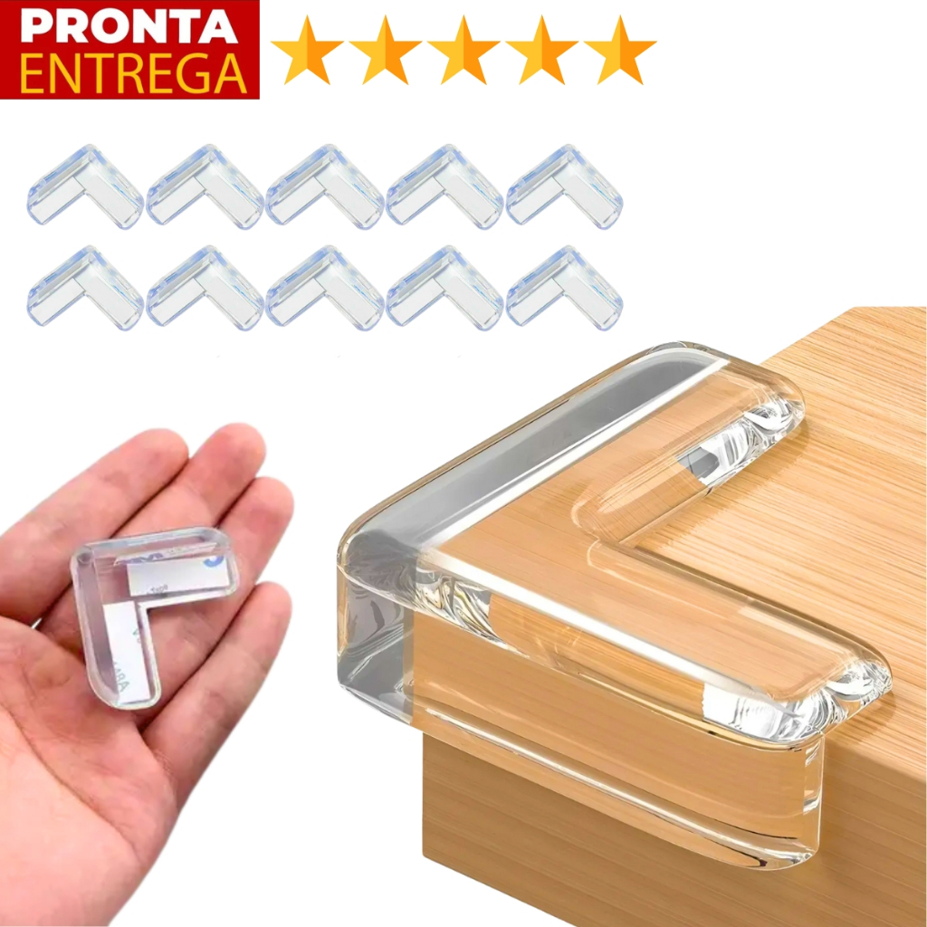 Kit Protetor De Quina Em Silicone Para Mesa Com Ad