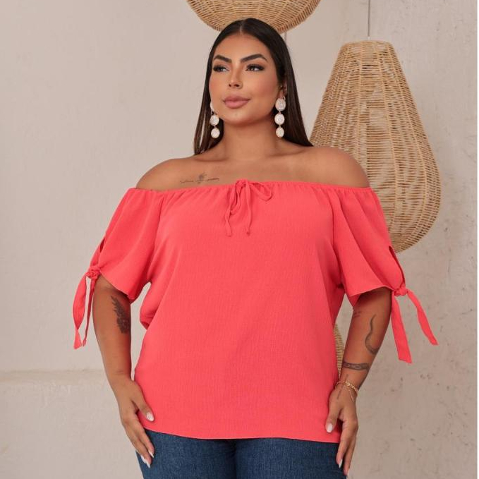 BLUSA CIGANINHA FEMININA DUNA LISA OMBRO A OMBRO P