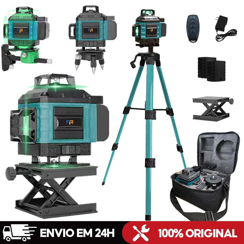 Kit De Nível Laser Verde 16 Linhas 4d Autonivelan