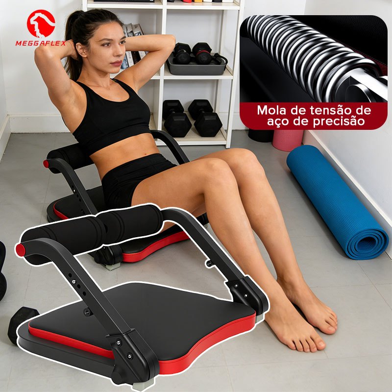 MEGGAFLEX Banco Abdominal Fitness Dobrável com Re