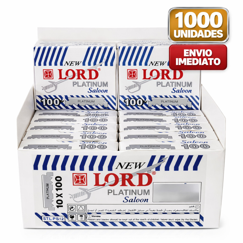 Kit 1000 Meia Lâminas Barbear Inox Lord Platinum 
