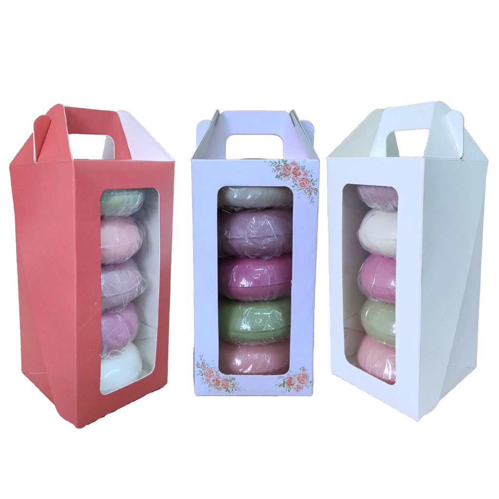 Maleta Presente para 5 Sabonetes | Creme com Visor