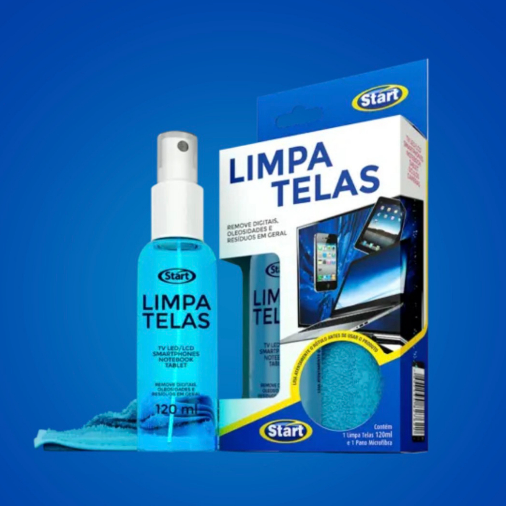 Limpa Telas 120ml + Pano Microfibra para Celular, 