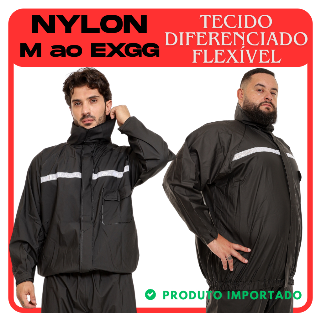 Capa de Chuva Nylon Flexível M ao Plus Size Imper