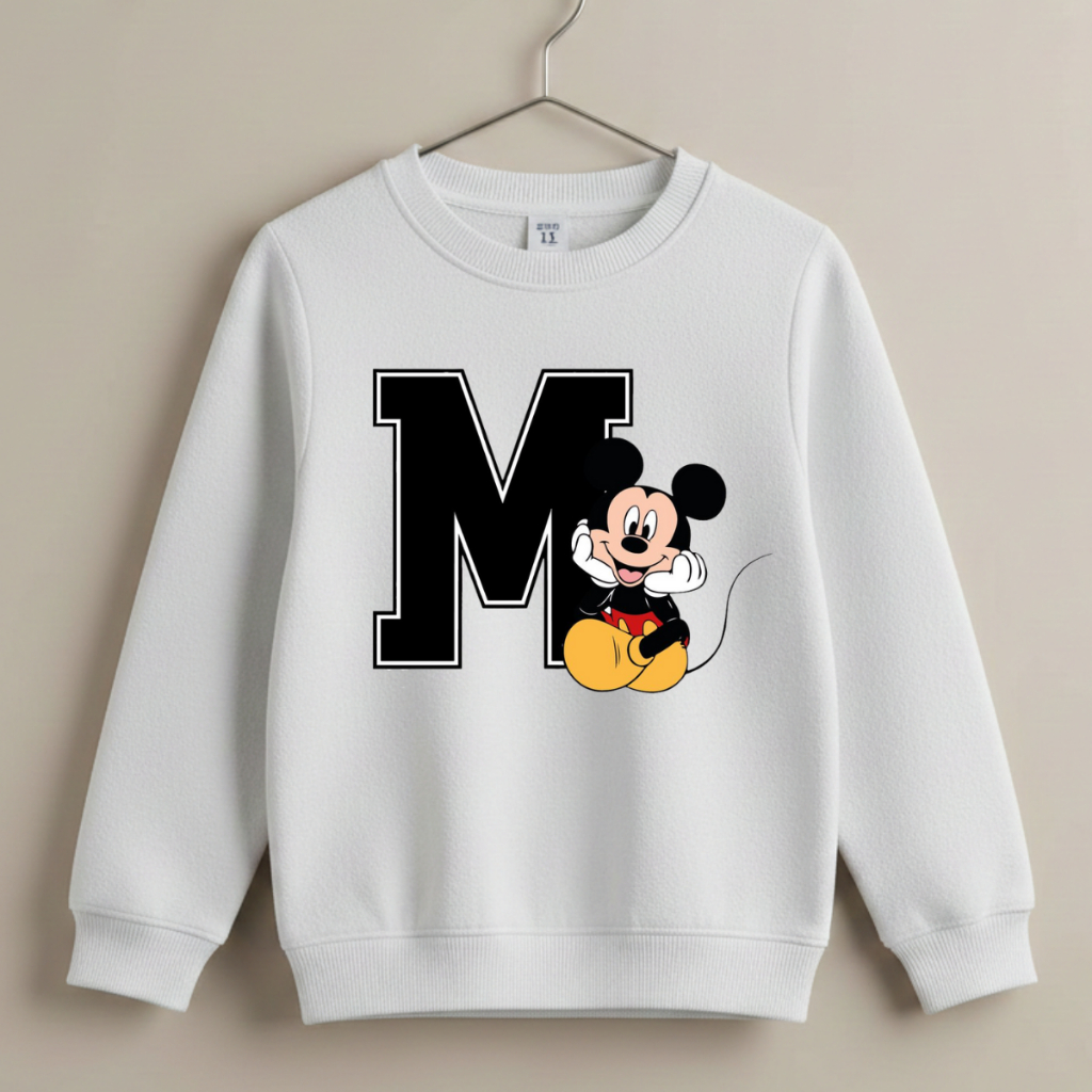 Blusa de Frio Moletom Infantil Sem Capuz Gola Redo