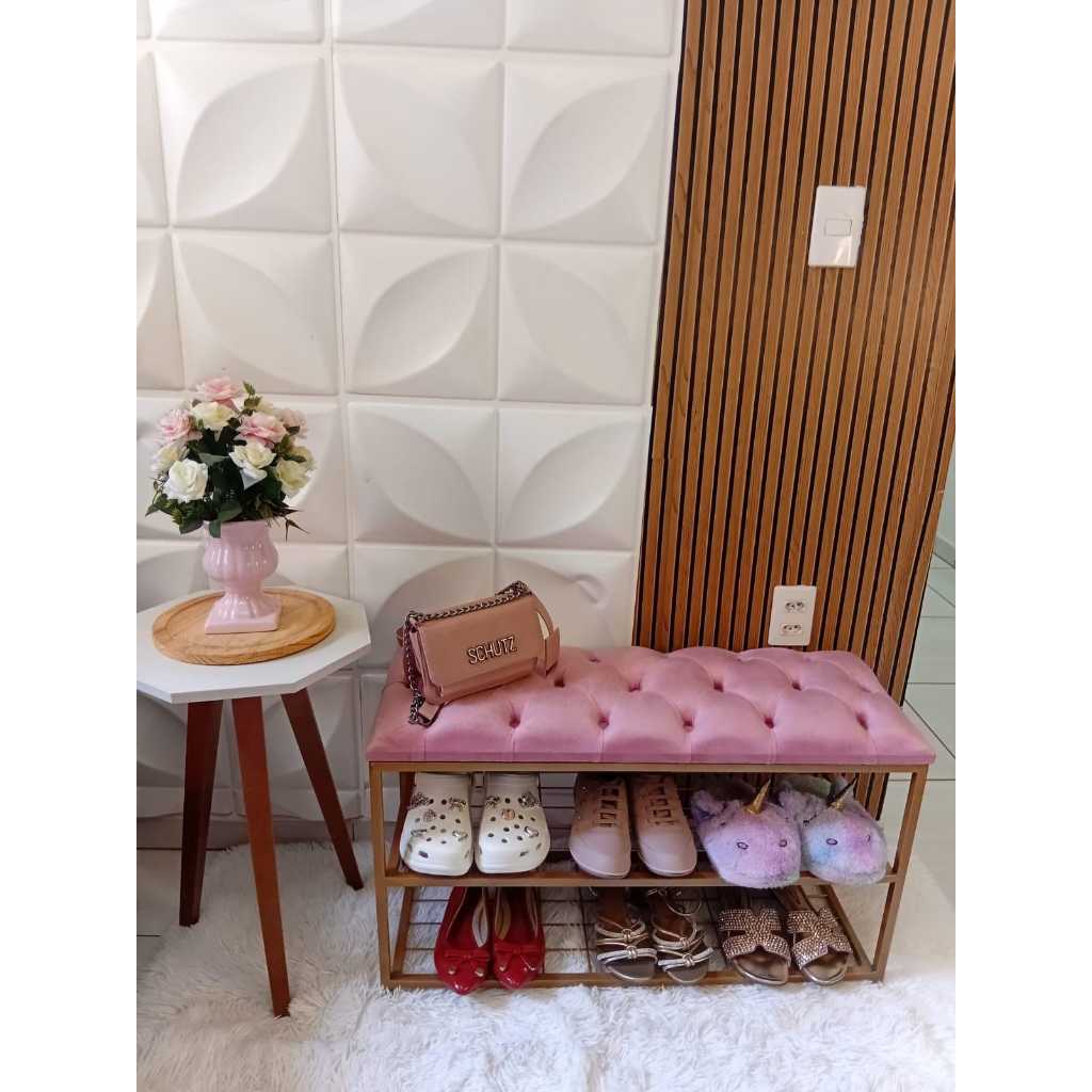 Recamier Sapateira organizadora/ Banco Estofado  2