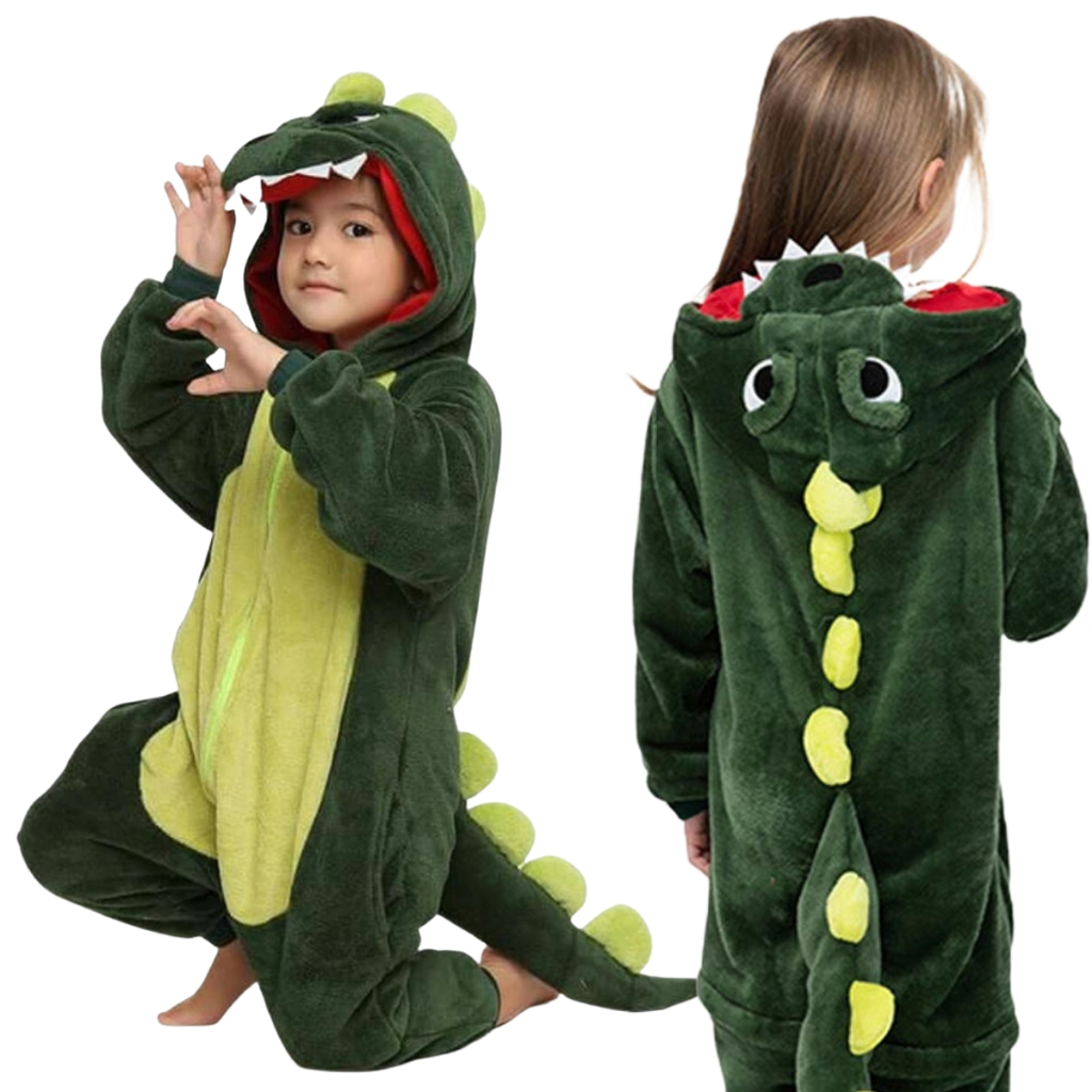 Pijama Macacão Infantil Dinossauro Kigurumi Menin
