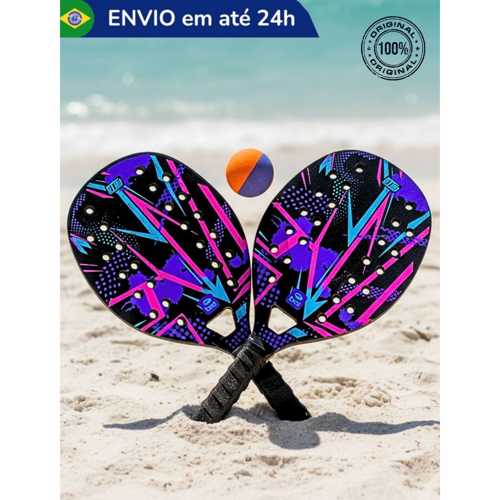 Kit 2 Raquetes Beach Tênis Tennis Esportivo Bt100