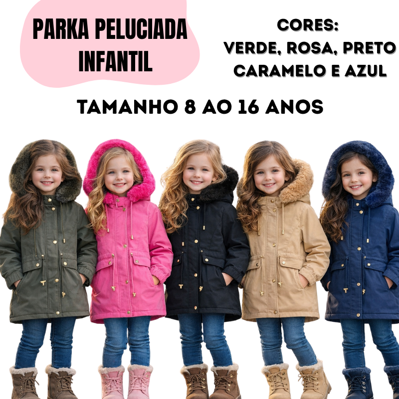 PARKA INFANTIL CASACO DE FRIO MENINA JUVENIL BLUSA