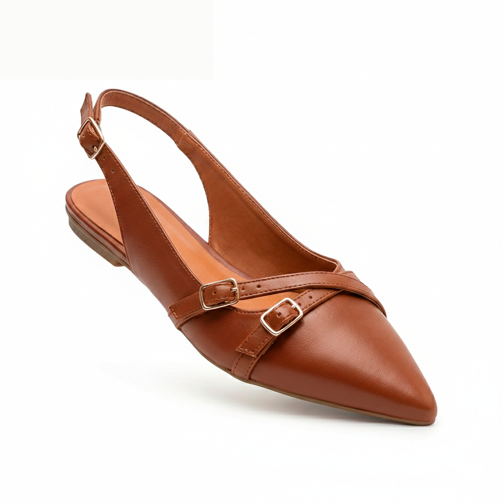 Sapatilha Slingback Feminina Bico Fino Confortáve
