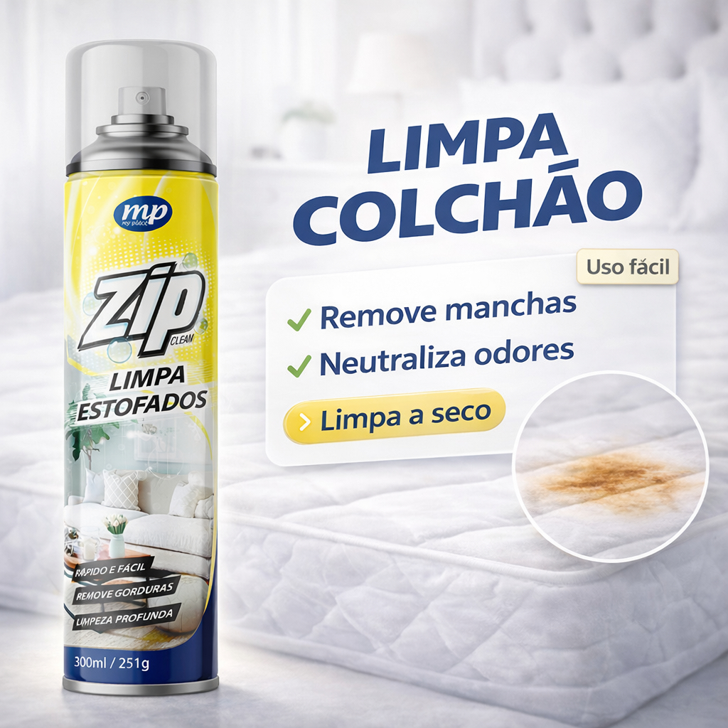 Limpa Estofado Colchão Sofá Spray Zip Clean Espu
