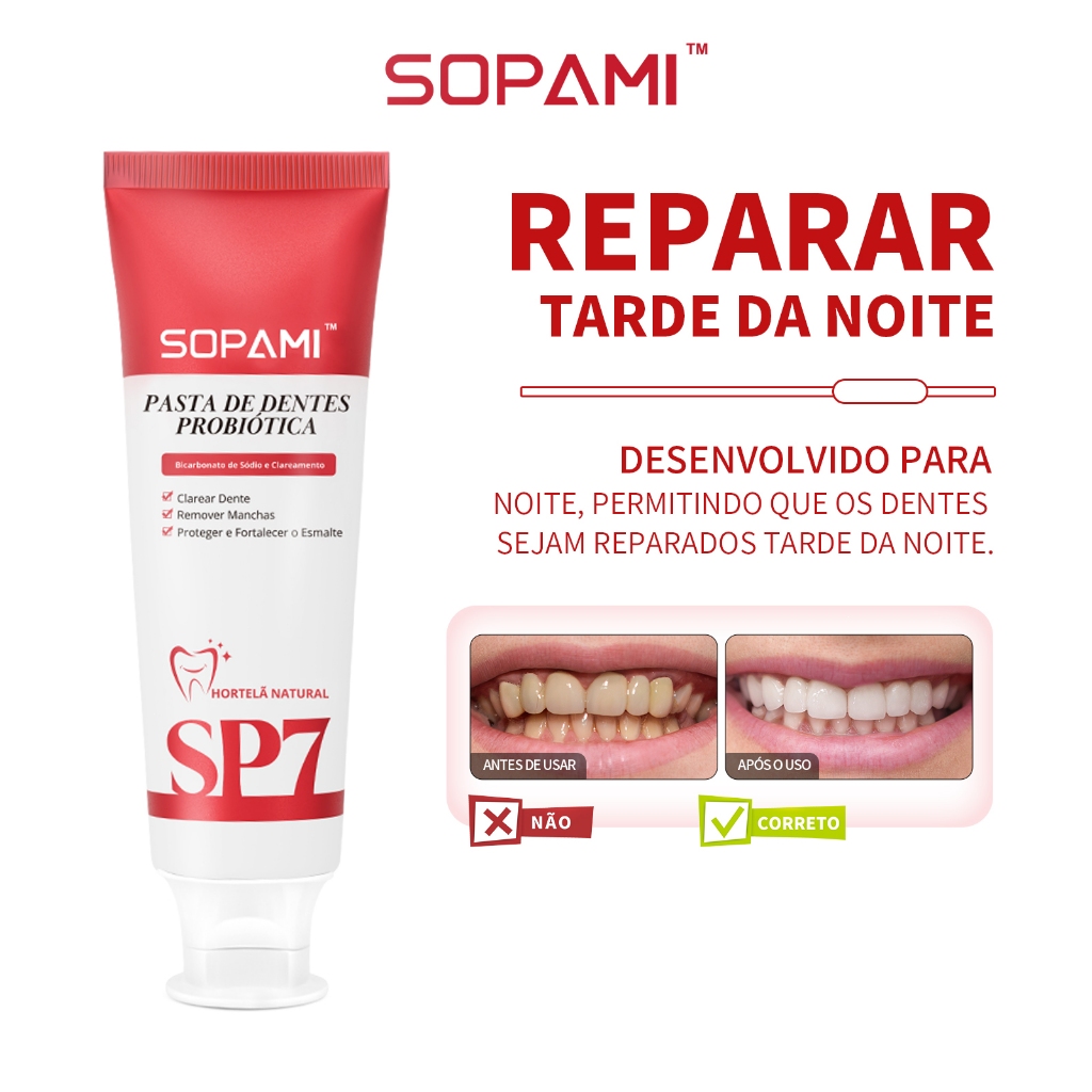 SOPAMI SP7 Pro Pasta De Dente Probiótica Clarear 