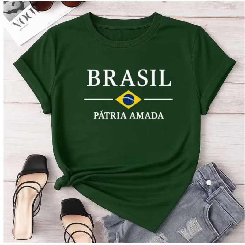 Camiseta Brasil Copa Do Mundo 2026 100% Algodao en