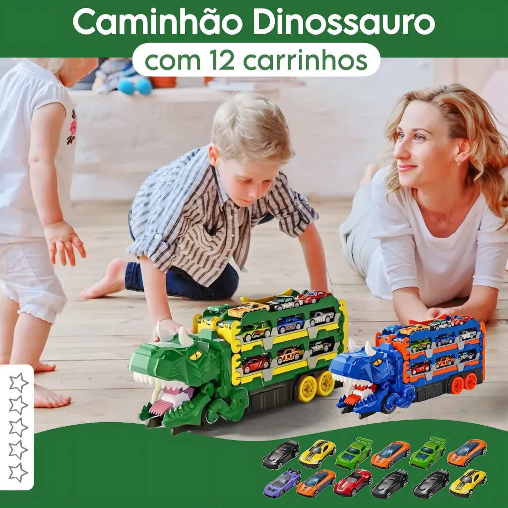 Caminhão Dinossauro Engole Carros Brinquedo Inter