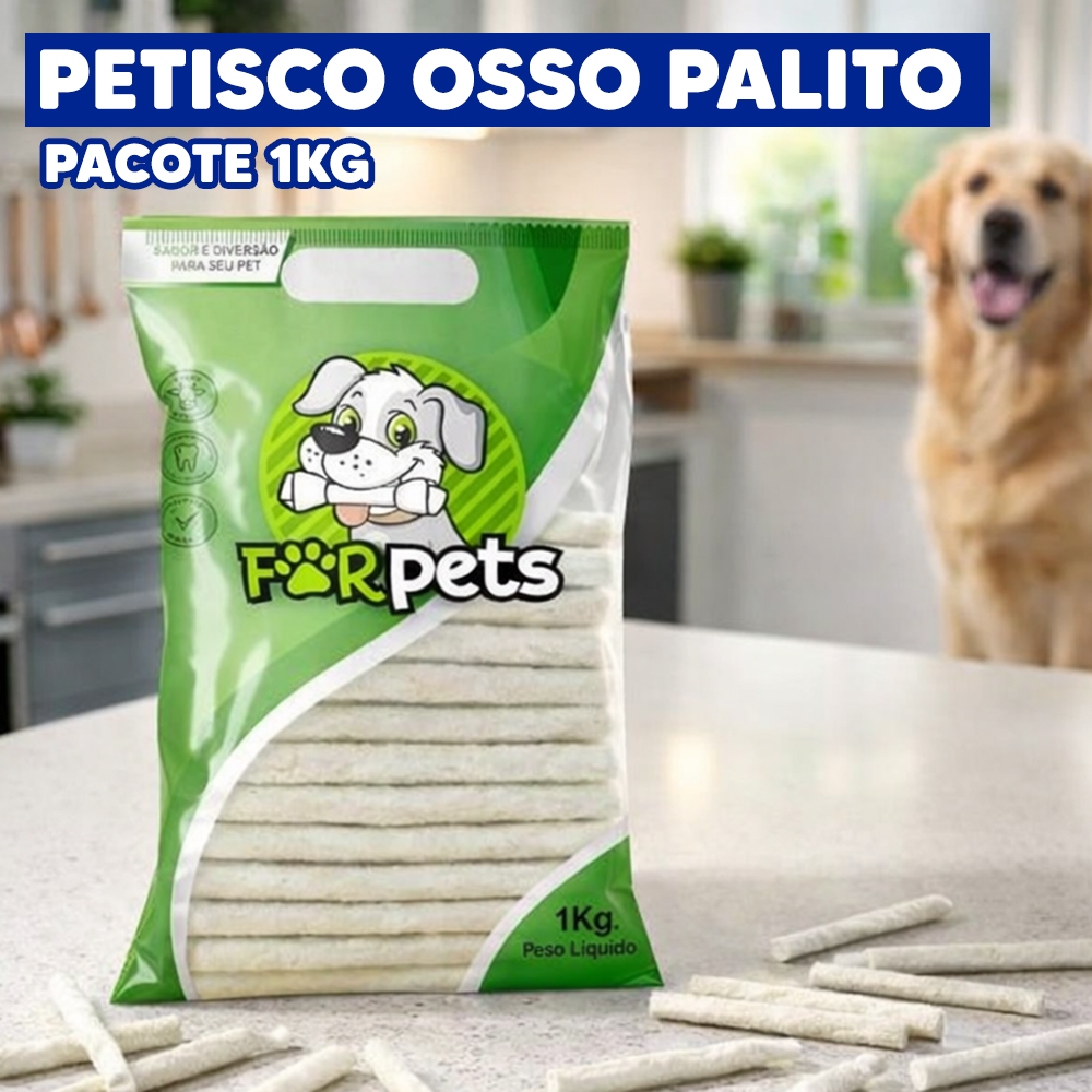 Osso Palito Natural For Pets 1kg para Cães
