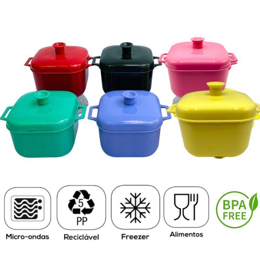 KIT 6 *** Panela de Micro-ondas Caçarola 1,5 Litr